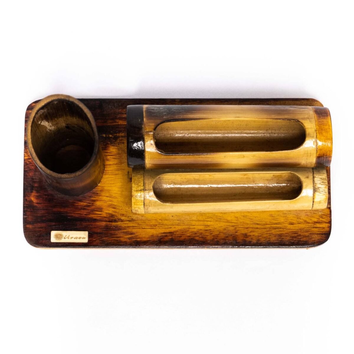 Bamboo Visiting card holder with pen cup - Image 4