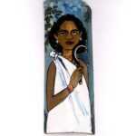 Tribal Lady Wall Hanging Bamboo Mural Painting