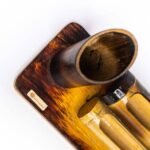 Bamboo Visiting card holder with pen cup - Image 2