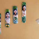 Trob Wall Hanging Bamboo Mural Painting (4 Painting's)